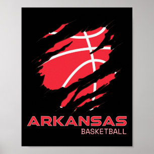 Póster Arkansan Hoops Fan Souvenir Gift Ar Arkansas Byske
