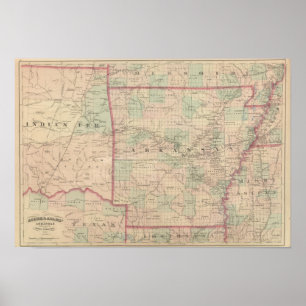 Póster Arkansas and portion of Indian Territory