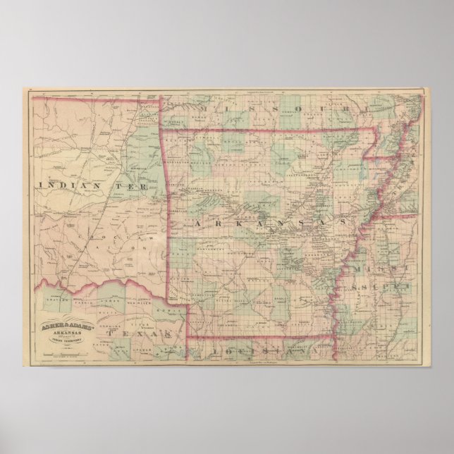 Póster Arkansas and portion of Indian Territory (Frente)