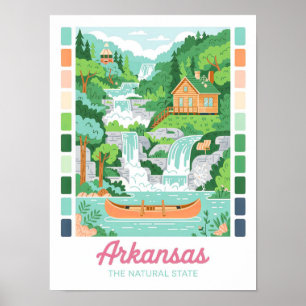 Póster Arkansas, el viaje en verano por el estado natural
