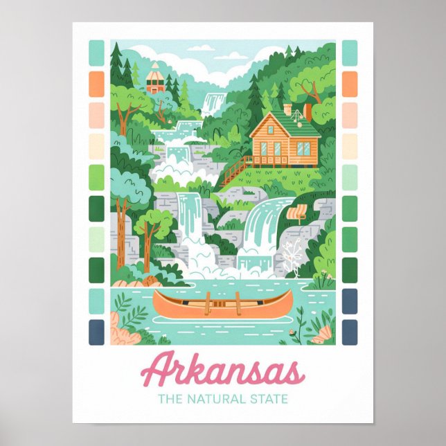 Póster Arkansas, el viaje en verano por el estado natural (Frente)