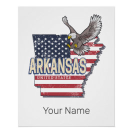 Póster Arkansas Estados Unidos Retro Map Vintage Estados 