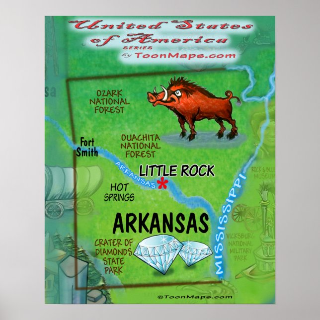 Póster Arkansas USA (Frente)