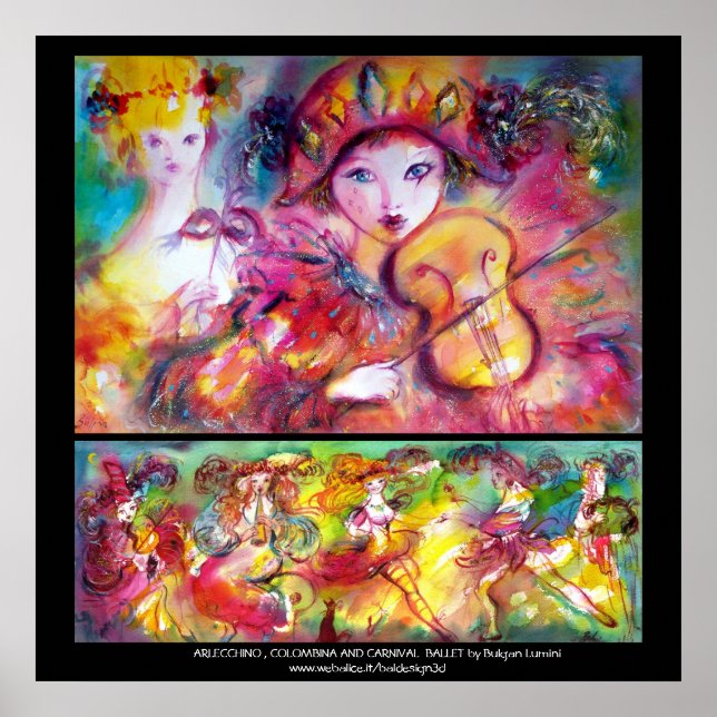 Póster Arlecchino, Colombina y Ballet de Carnaval (Frente)