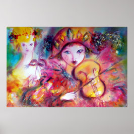 Póster Arlecchino y colombina / Mascarada veneciana