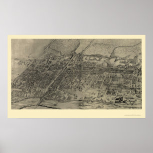 Póster Arlington, mapa panorámico de NJ - 1907