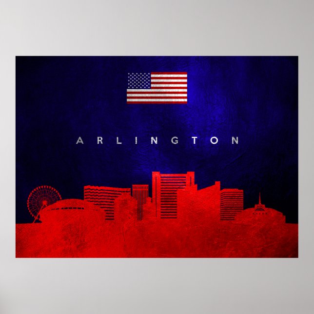 Póster Arlington Texas Skyline (Frente)