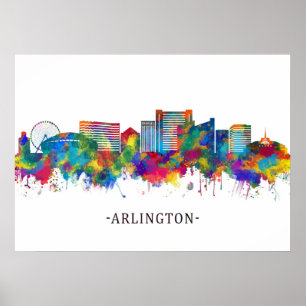 Póster Arlington Texas Skyline