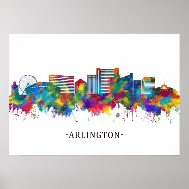 Póster Arlington Texas Skyline (Frente)