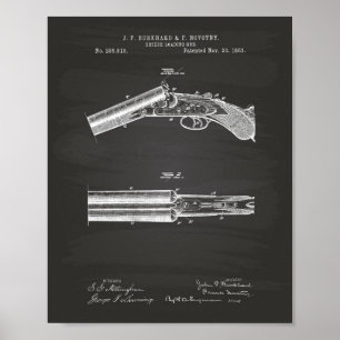 Póster Arma de carga de breech 1883 Patent Art - Chalkboa