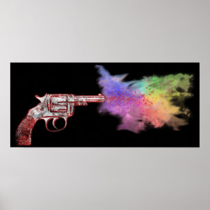 Póster arma de fumar de amor: arco iris :