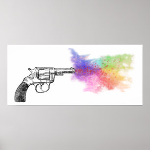 Póster arma de fumar de amor: arco iris :