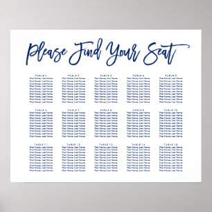 Póster Armada de la tabla de asientos con letras de moda