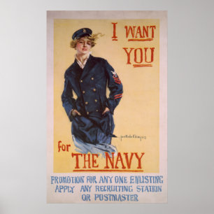 Póster Armada WW1 - Poster de reclutamiento de la marina