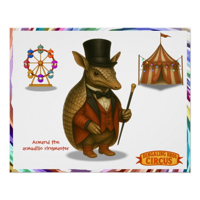 Póster Armand el domador de armadillos (Anverso)
