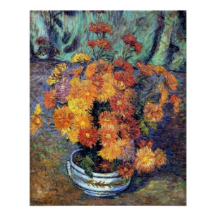 Póster Armand Guillaumin - Jarrón de crisantemos
