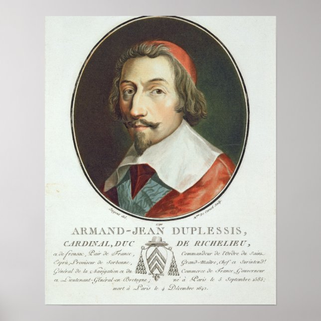 Póster Armand Jean Duplessis, Cardenal, Duc de Richelieu (Frente)