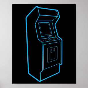 Póster Armario de Arcade de Videojuegos Retro