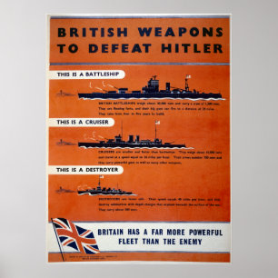 Póster Armas británicas WW2 - acorazados