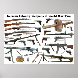 Póster Armas de infantería alemanas de la Segunda Guerra 