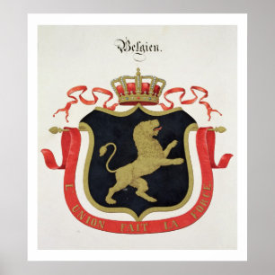 Póster Armas de la familia real belga, de una colección