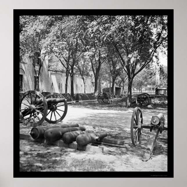 Póster Armas y municiones en blanco en Charleston 1865 (Frente)