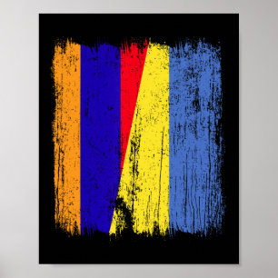 Póster Armenia Ucrania Media Bandera Armenio Ucraniano Pa