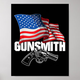 Póster Armero Americano Patriota Bandera De Usa Estilo Re