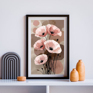 Póster Armonía Amapola Rosada