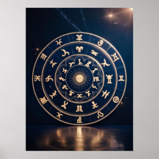 Póster Armonía celeste: Sinfonía de Mandala Zodiac
