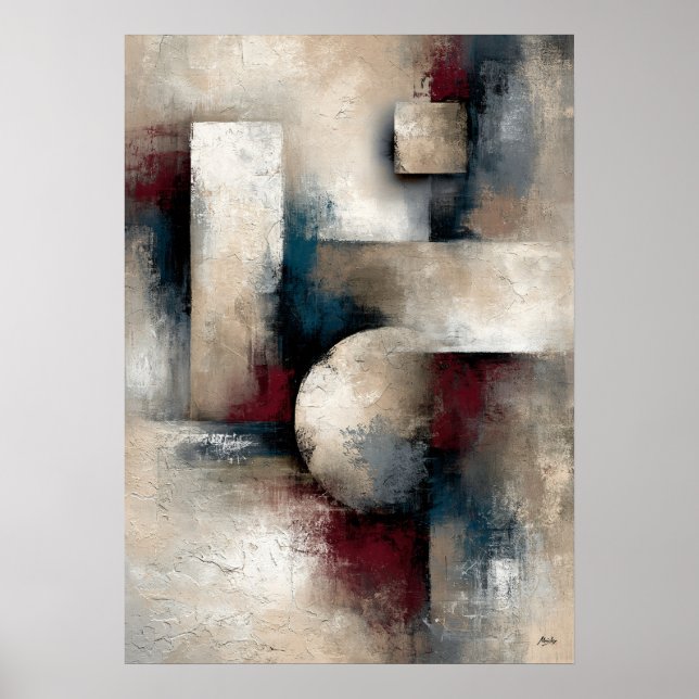Póster Armonía Celestial Wabi-Sabi Moderna Geométrica Abs (Frente)