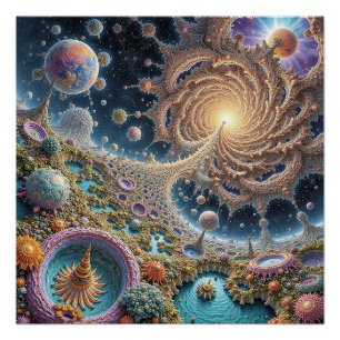 Póster Armonía cósmica abstracta con energía de mandala