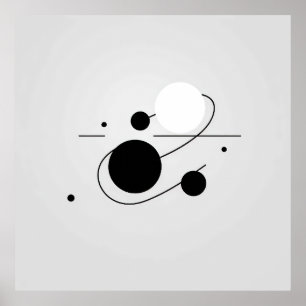 Póster Armonía cósmica: Círculo de la Línea de Balas Negr