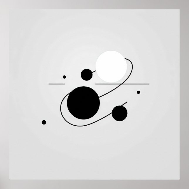 Póster Armonía cósmica: Círculo de la Línea de Balas Negr (Frente)