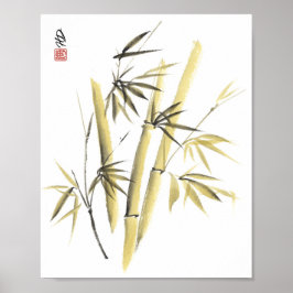 Póster Armonía de Bambú Dorado
