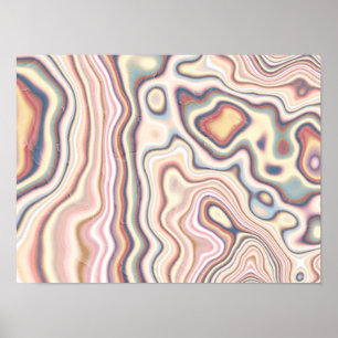 Póster Armonía de Flujo de Mármol Pastel