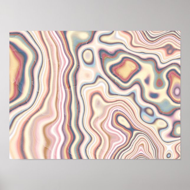 Póster Armonía de Flujo de Mármol Pastel (Frente)