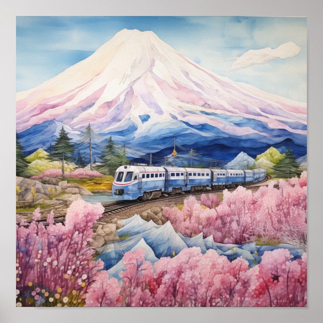 Póster Armonía de la naturaleza y la velocidad, Monte Fuj (Frente)