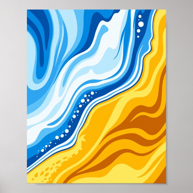 Póster Armonía de las olas de agua y fuego (Frente)