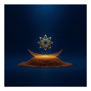 Póster Armonía Dorada: Resonancia Divina del Shree Yantra