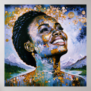 Póster "Armonía en oro y cielo"