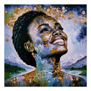 Póster "Armonía en oro y cielo"