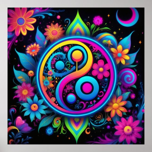 Póster Armonía espiritual Yin Yang (Frente)