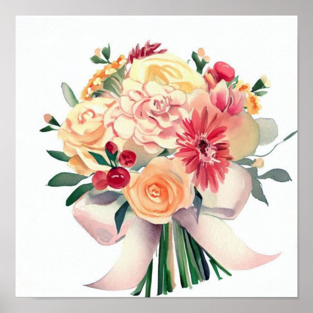 Póster Armonía floreciente, Asistentes Bouquet (D) (Frente)