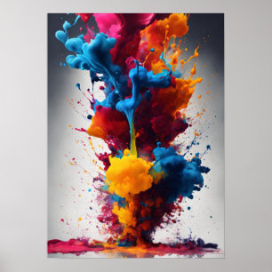 Póster "Armonía fluida: Elegante fondo de salpicadura de 