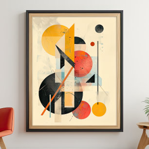Póster Armonía Geométrica: Fusión Modernista de Medianos