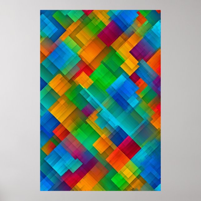 Póster Armonía geométrica vibrante (Frente)