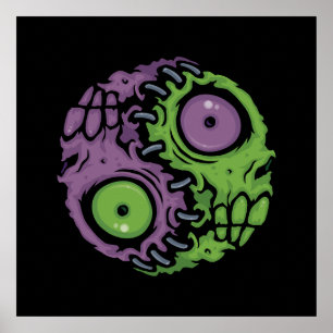 Póster Armonía no muerta: Símbolo zombi Yin Yang