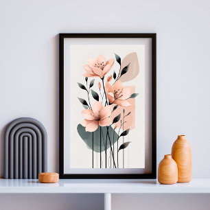 Póster Armonía Rubor - Floral moderna