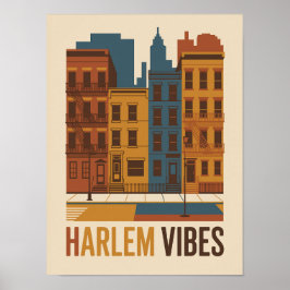 Póster Armonías de Harlem Arquitectura Vectorial Plana